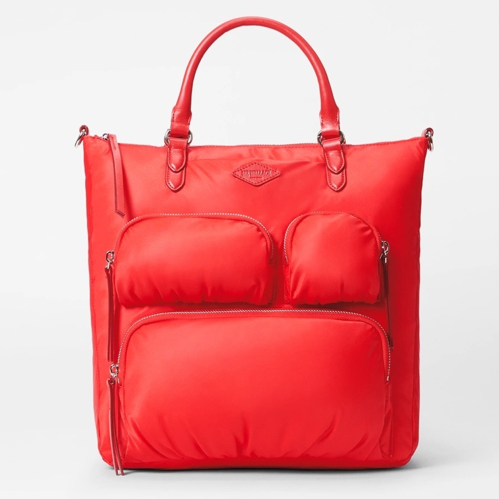 MZ Wallace CHELSEA convertible Backpack Tote BRIGHT CHERRY RED 🍒